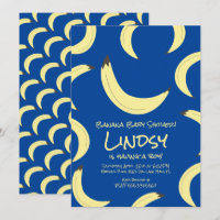 Invitación a Baby Shower de Cute Banana Blue Boy
