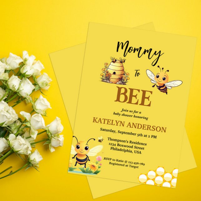 Invitación a Baby Shower de Cute Bee (Subido por el creador)
