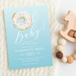 Invitación a Baby Shower de Cute Blue Donut<br><div class="desc">Impresiona a tus huéspedes con estas adorables invitaciones a una ducha de bebé inspiradas en donut. ¡YUM!</div>