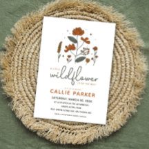 Invitación a Baby Shower de Cute Boho Wildflower