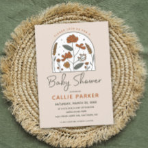 Invitación a Baby Shower de Cute Boho Wildflower