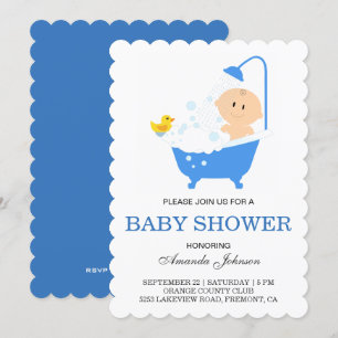 Invitación a Baby Shower de Cute Boy Bubble Bath