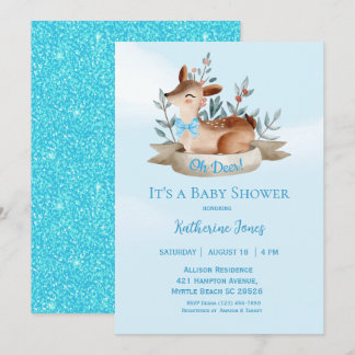 Invitación a Baby Shower de Cute Deer Boy