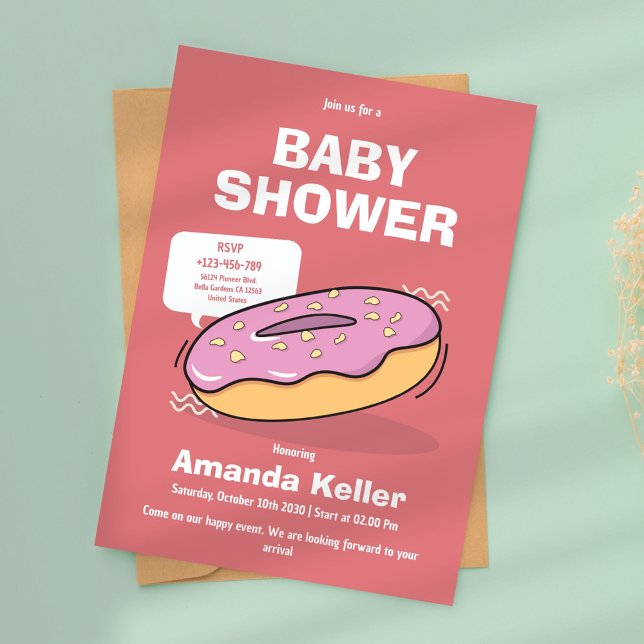 Invitación a Baby Shower de Cute Donut (Subido por el creador)
