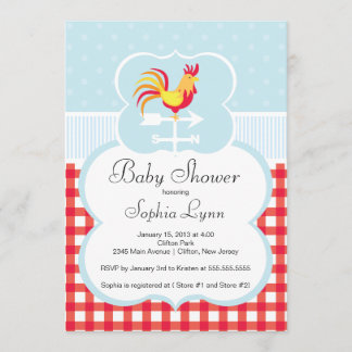 Invitación a Baby Shower de Cute Farm Roaster