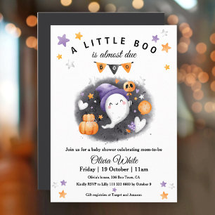 Invitación a Baby Shower de Cute Ghost Boo Hallowe