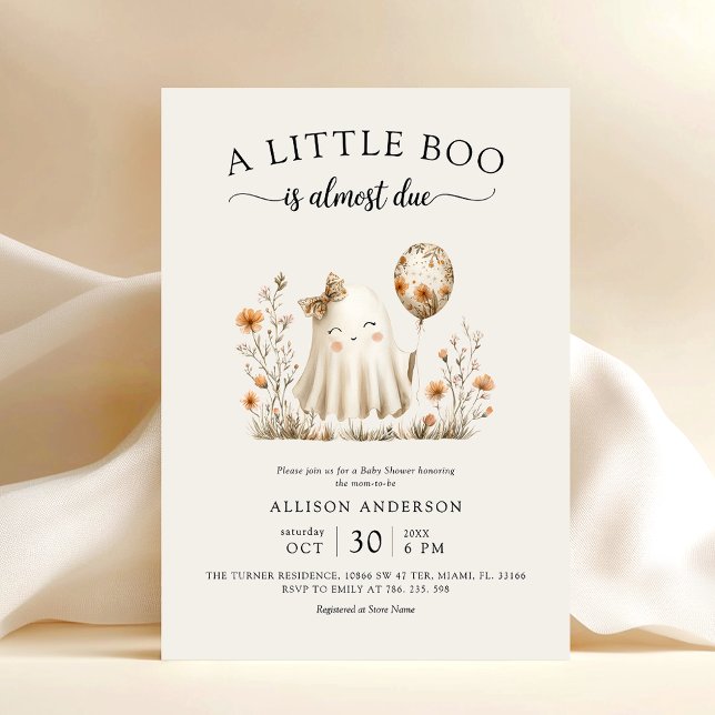 Invitación a Baby Shower de Cute Ghost Halloween (Subido por el creador)