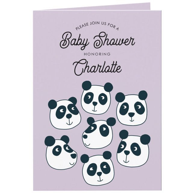 Invitación a Baby Shower de Cute Giant Panda Bear (Cute personalized custom text Panda Bear baby shower invitation)