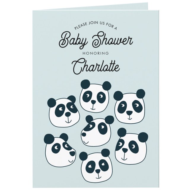Invitación a Baby Shower de Cute Giant Panda Bear (Cute personalized custom text Panda Bear baby shower invitation)