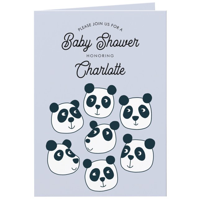 Invitación a Baby Shower de Cute Giant Panda Bear (Adorable Panda Bear personalized baby shower folded invitation)