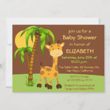 Invitación a Baby Shower de Cute Giraffe
