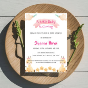 Invitación a Baby Shower de Cute Giraffe