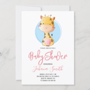 Invitación a Baby Shower de Cute Giraffe Safari