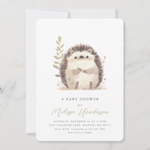 Invitación a Baby Shower de Cute Hedgehog