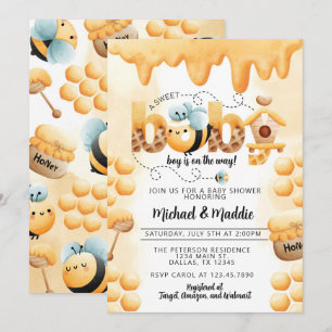 Invitación a Baby Shower de Cute Honey Bee