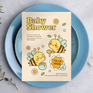 Invitación a Baby Shower de Cute Honey Bee