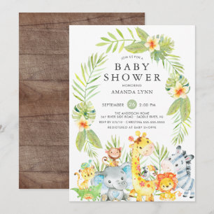 Invitación a Baby Shower de Cute Jungle Safari Boy