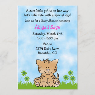 Invitación a Baby Shower de Cute Kitten
