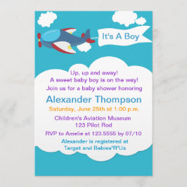 Invitación a Baby Shower de Cute Little Airplane