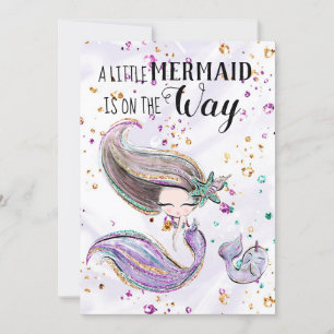 ~ Invitación a Baby Shower de Cute Mermaid Whaleic