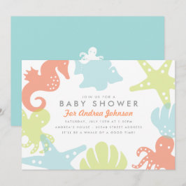Invitación a Baby Shower de Cute Ocean Critters