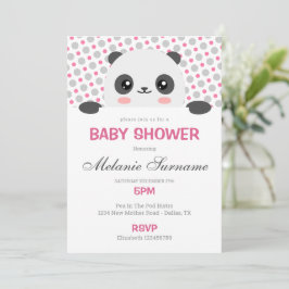 Invitación a Baby Shower de Cute Panda