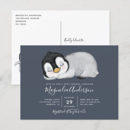 Invitación a Baby Shower de Cute Penguin