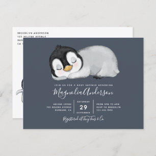 Invitación a Baby Shower de Cute Penguin