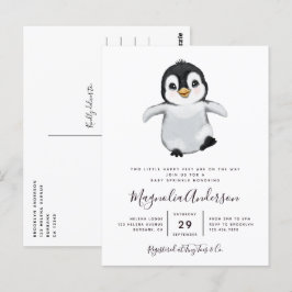 Invitación a Baby Shower de Cute Penguin
