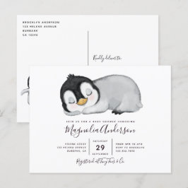 Invitación a Baby Shower de Cute Penguin