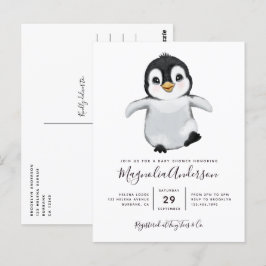 Invitación a Baby Shower de Cute Penguin
