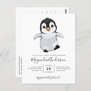 Invitación a Baby Shower de Cute Penguin
