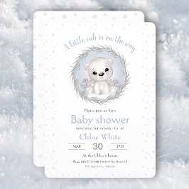 Invitación a Baby Shower de Cute Polar Boy White B