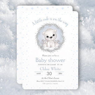 Invitación a Baby Shower de Cute Polar Boy White B