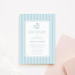 Invitación a Baby Shower de Cute Preppy Baby Strol