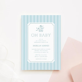 Invitación a Baby Shower de Cute Preppy Baby Strol