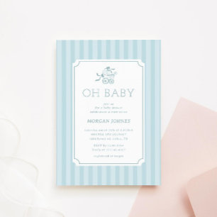 Invitación a Baby Shower de Cute Preppy Baby Strol