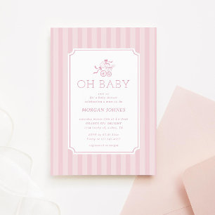 Invitación a Baby Shower de Cute Preppy Baby Strol