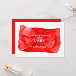 Invitación a Baby Shower de Cute Red Bow