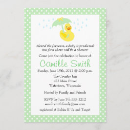 Invitación a Baby Shower de Cute Rubber Ducky