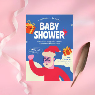 Invitación a Baby Shower de Cute Santa Claus
