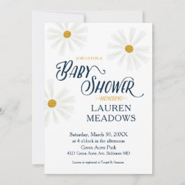 Invitación a Baby Shower de Cute Scandi Daisy