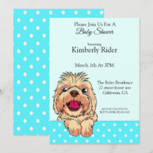 Invitación a Baby Shower de Cute Shih Tzu Dog
