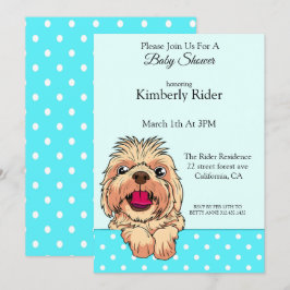 Invitación a Baby Shower de Cute Shih Tzu Dog