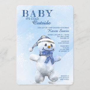 Invitación a Baby Shower de Cute Snowman