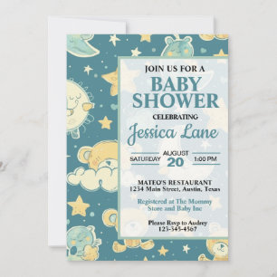Invitación a Baby Shower de Cute Teddy Bear