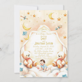 Invitación a Baby Shower de Cute Teddy Bear
