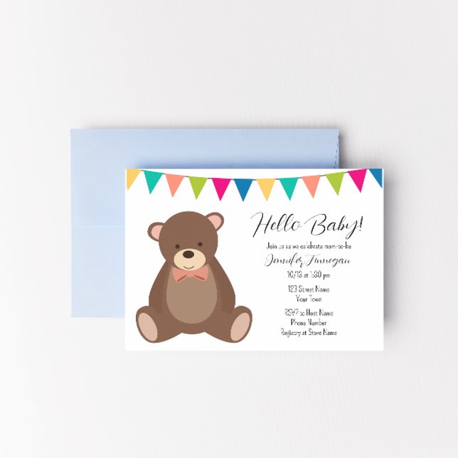 Invitación a Baby Shower de Cute Teddy Bear (Subido por el creador)