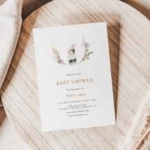 Invitación a Baby Shower de Cute Wildflower Bunny