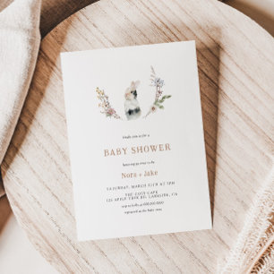 Invitación a Baby Shower de Cute Wildflower Bunny